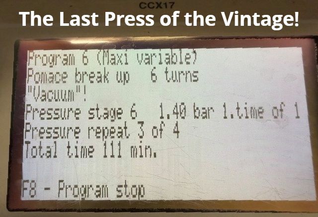 The last press of the vintage